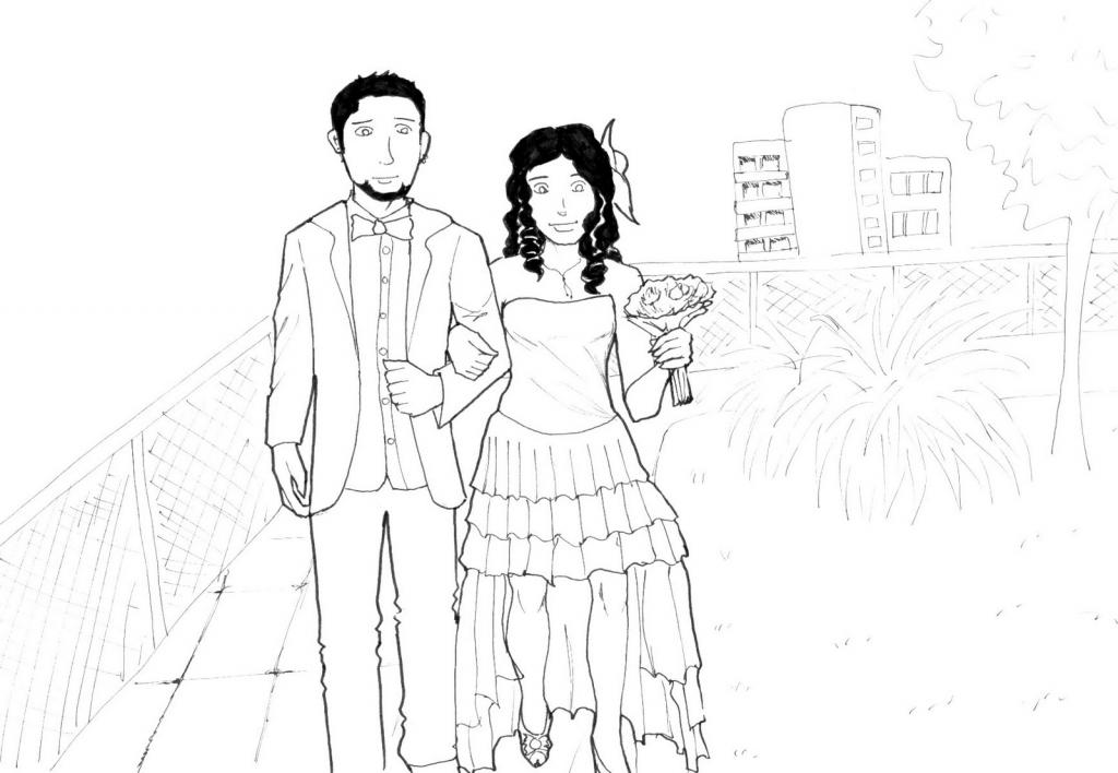 Как нарисовать свадьбу