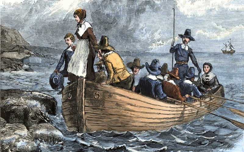 переселенцы в лодке