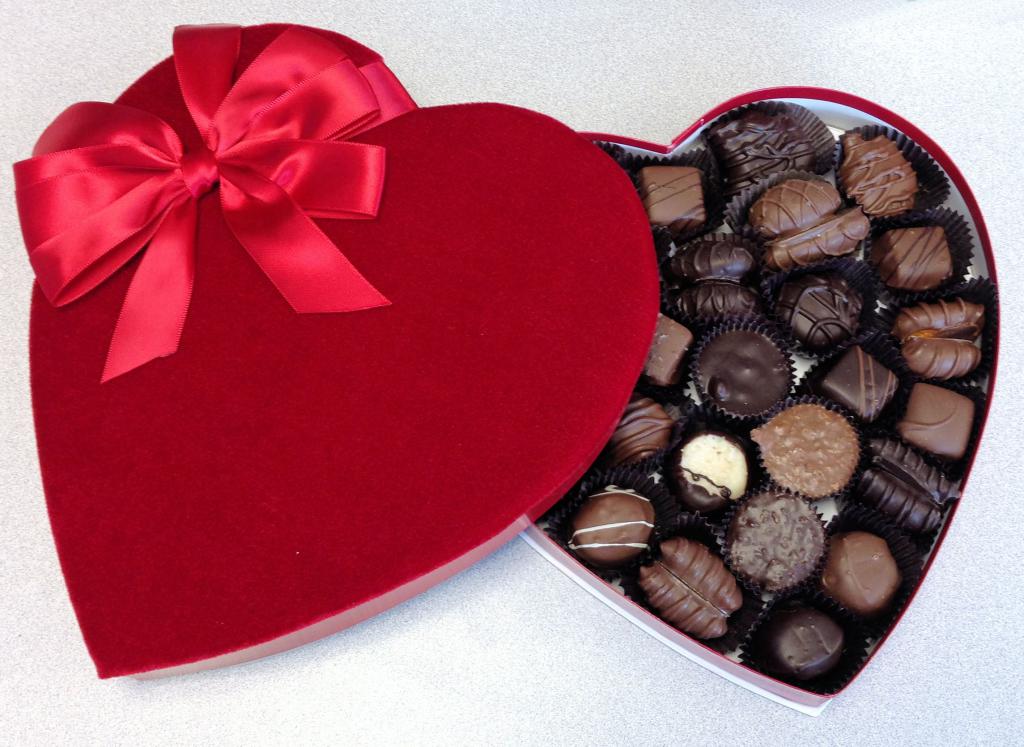 коробка конфет в виде сердца