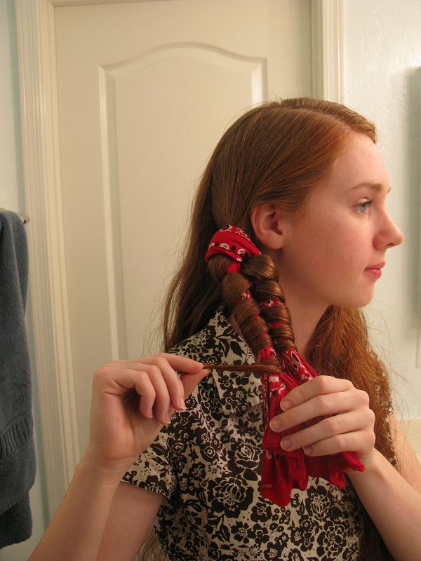 Как накрутить волосы на платок на средние волосы пошагово