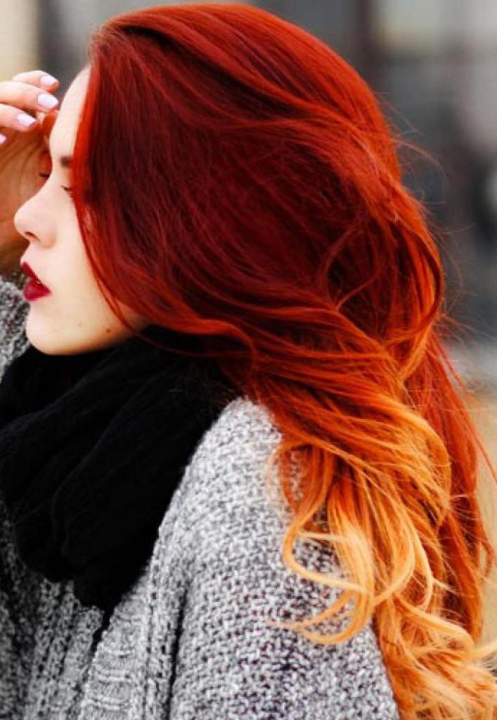 темный цвет волос с рыжим оттенком