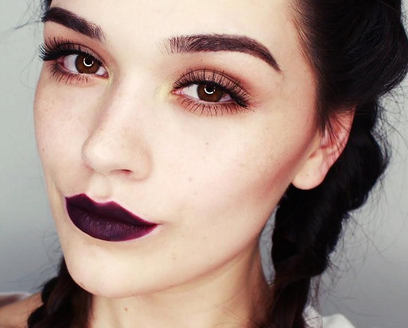 Dark lipstick makeup