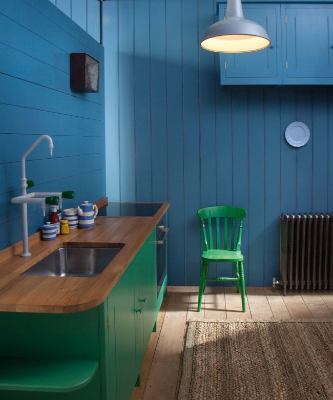 Blue and green. Kitchen