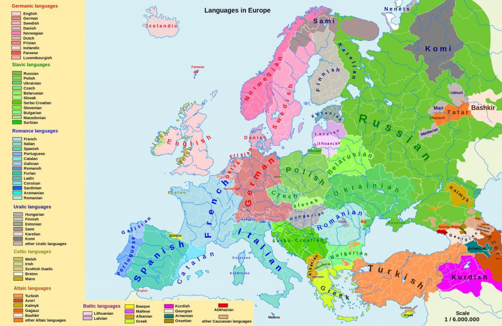 Языковой состав Западной Европы
