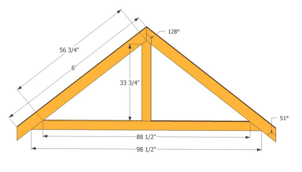 стропильная система двухскатной крыши 6 метров
