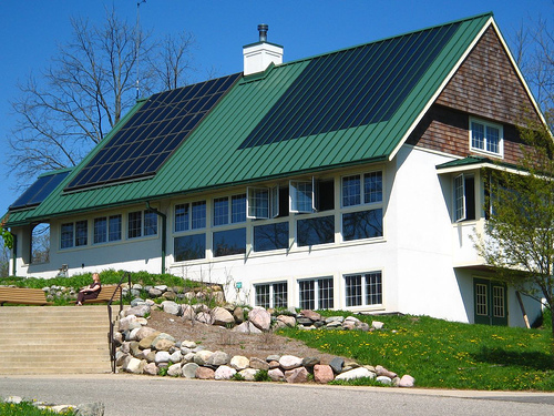 roof with solar panels