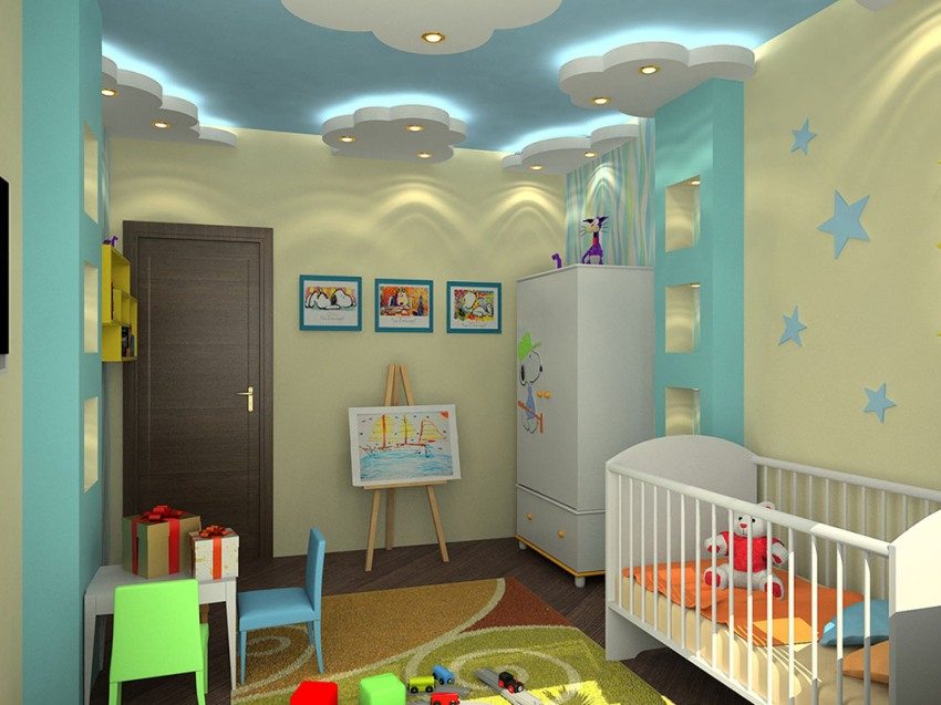 Дизайн детской со скошенным потолком