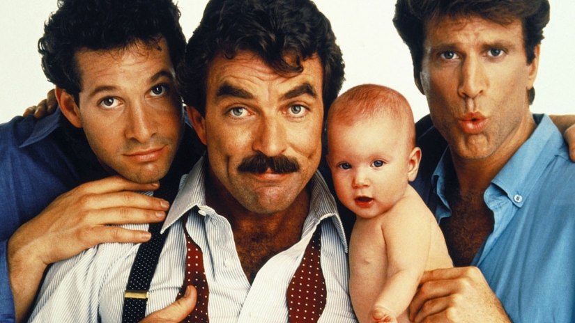 Three men and a baby