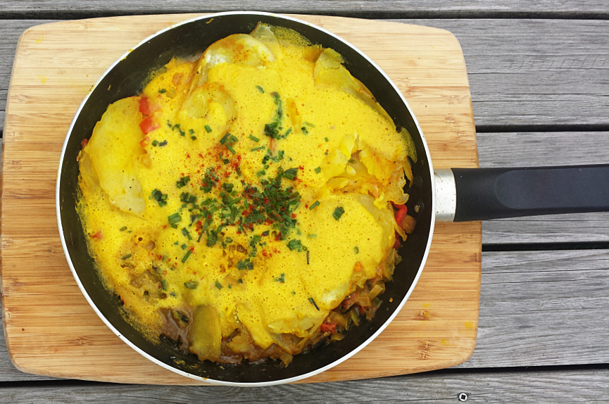 Жареная картошка с курицей на сковороде с луком рецепт с фото