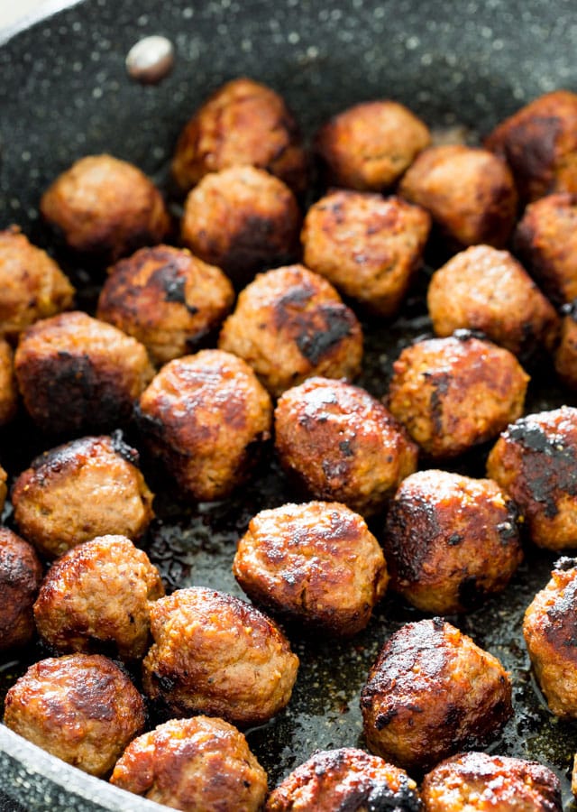 meatballs with potatoes in a pan recipe