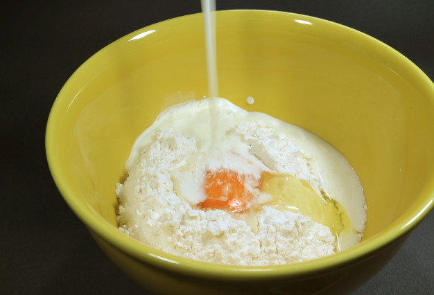 jellied pie with potatoes in the oven