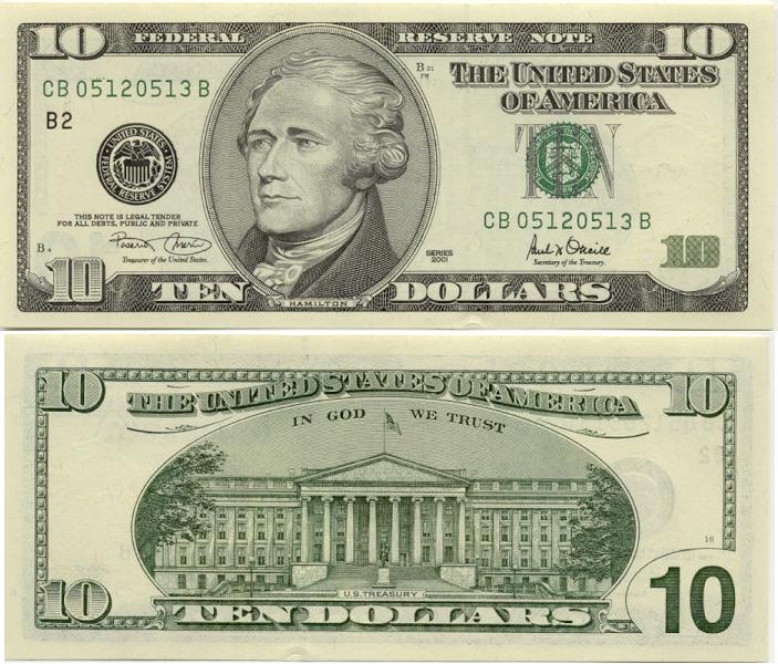 десятидолларовая банкнота