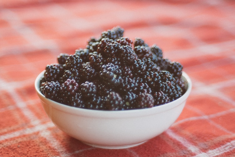 Blackberry in a plate