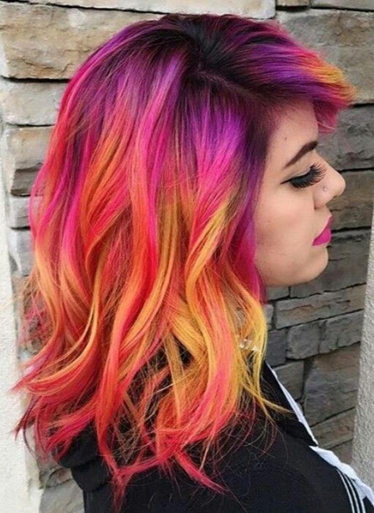 Colored hair with tonics