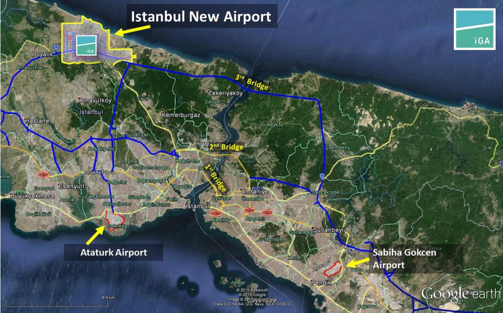 Карта аэропортов Стамбула