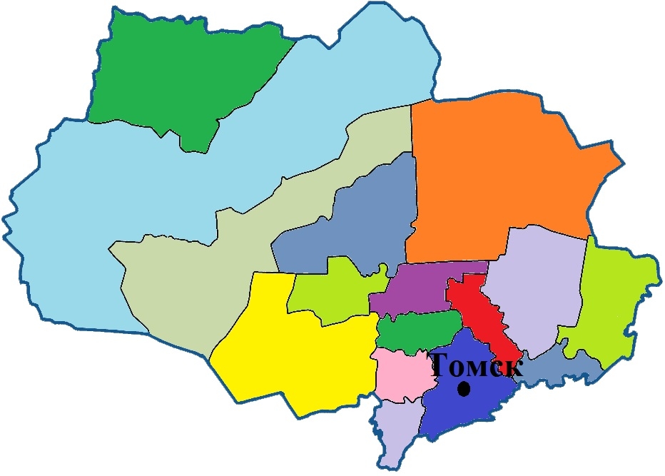 Административная карта томской области