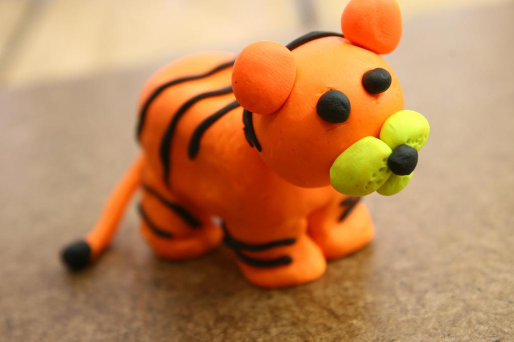 Plasticine tiger cub