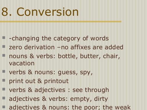 Conversion in English