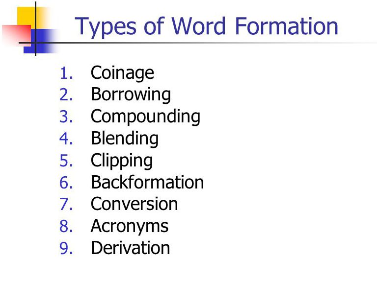 Types of word formation