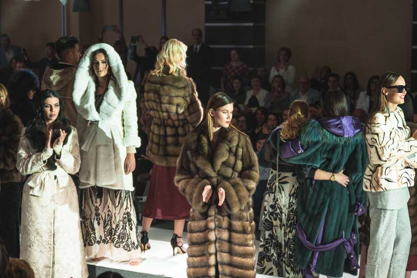 Models of fur coats