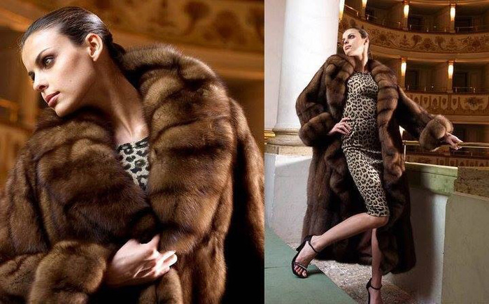 Chic sable fur coat