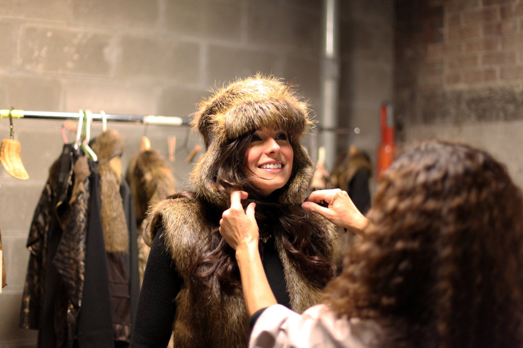 Hat and vest made of nutria fur