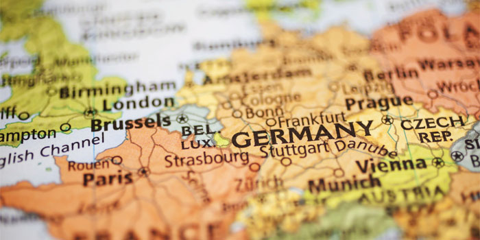 Германия на карте Европы