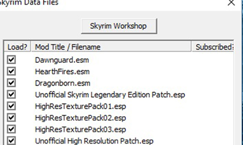 Порядок расположения файлов в лаунчере Skyrim SE