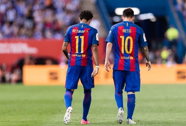 Neymar and Messi football players