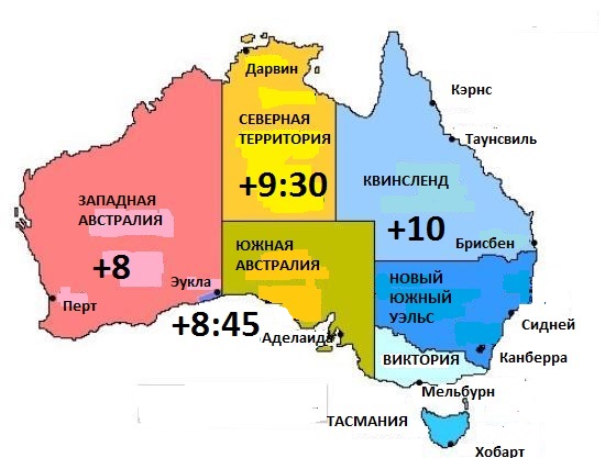 Часовые пояса Австралии