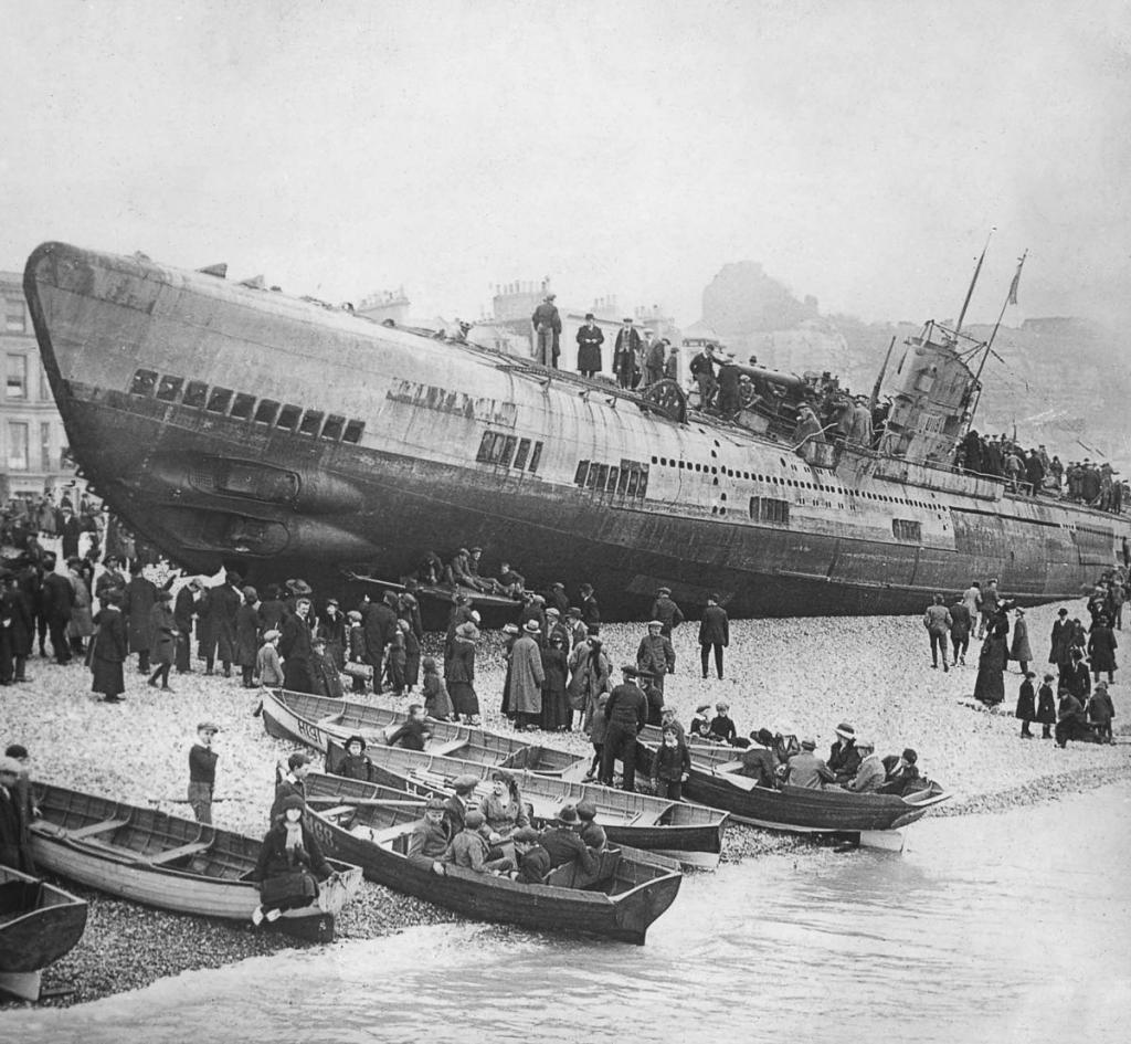 Немецкая субмарина конца Первой мировой войны.