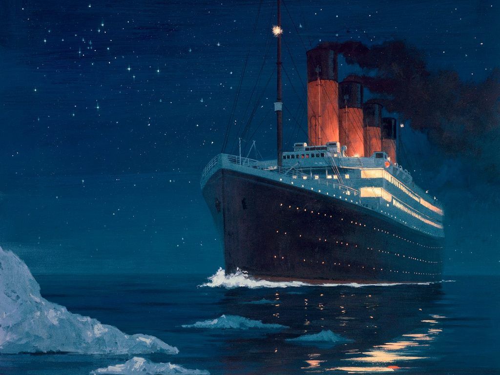Титаник приближается к айсбергу