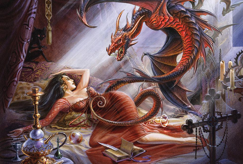 Lilith and the dragon.