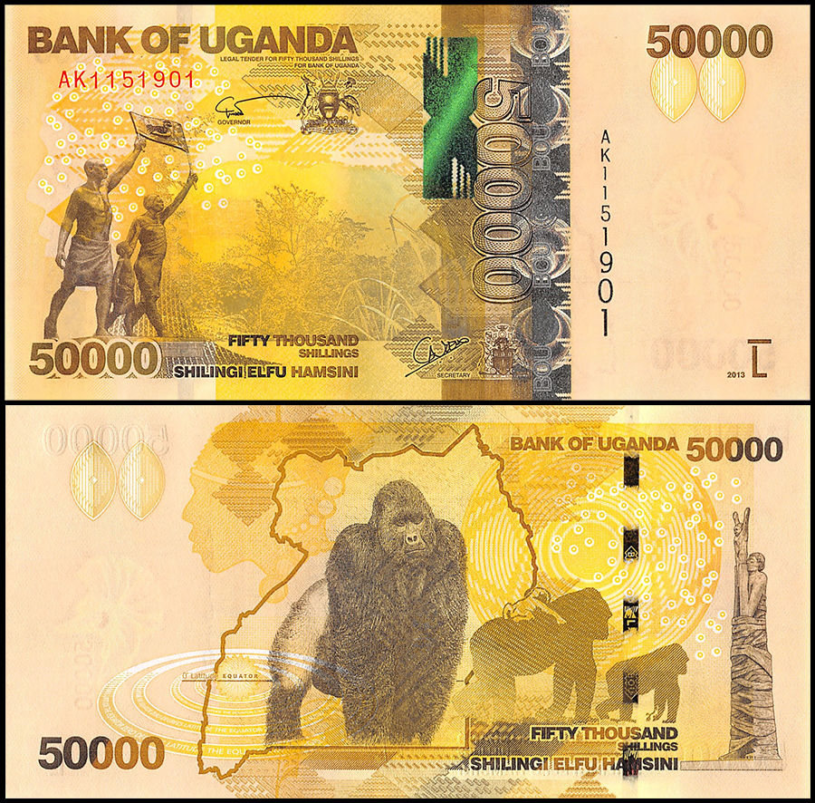 Банкнота в 50000 угандских шиллингов