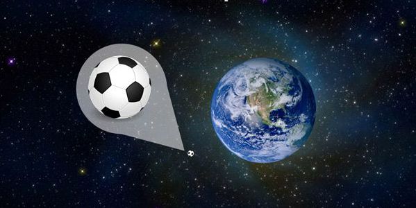 Soccer ball and earth