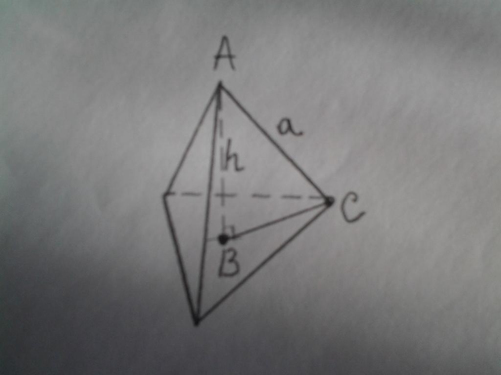 Determination of the volume of the tetrahedron