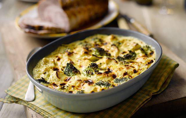 Cauliflower and Broccoli Gratin