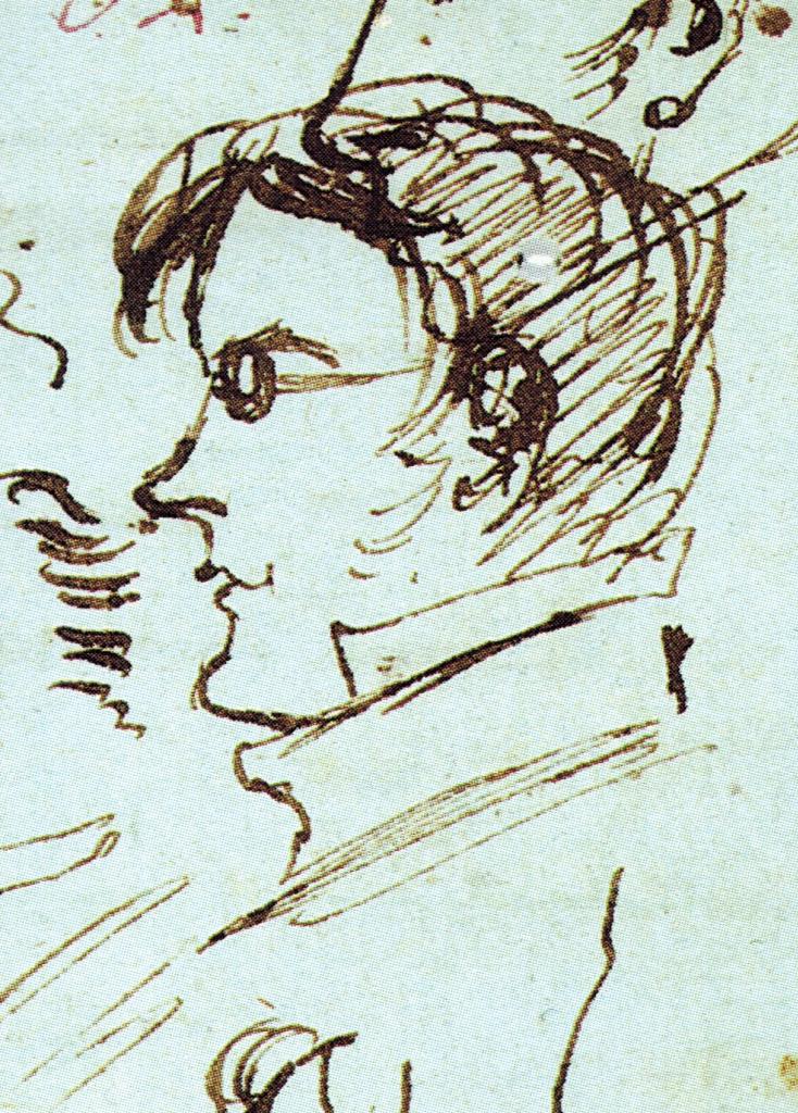 portrait of Pushkin's hand