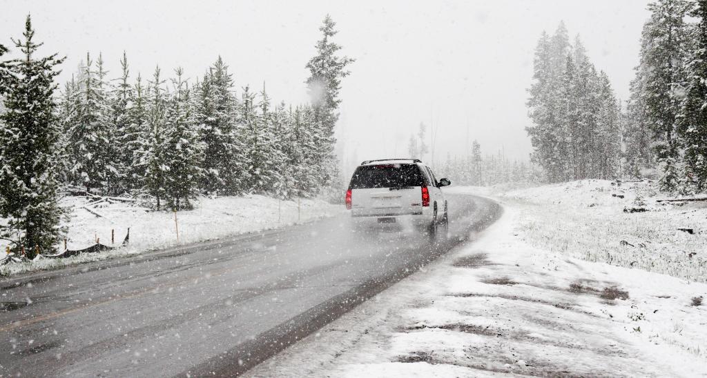 Car on winter road