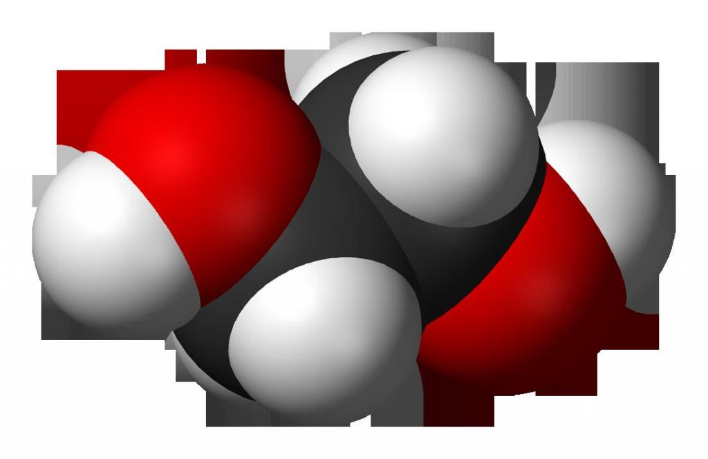 The structural formula of ethylene glycol