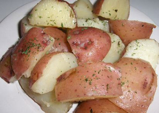 Microwave cooked potatoes