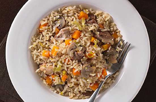 chicken pilaf with mushrooms