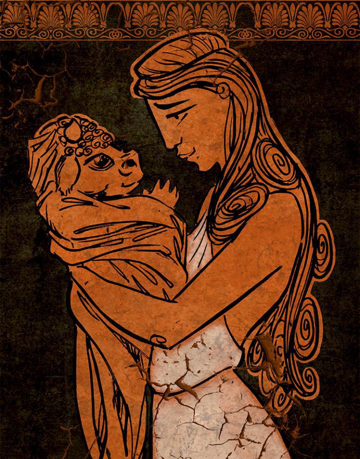 Пасифая с новорожденным Минотавром