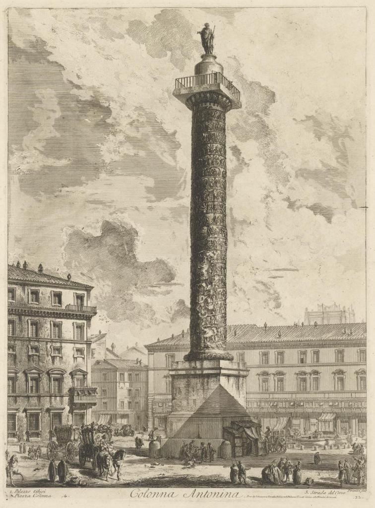 The image of the column on a postcard of the second half of the 18th century