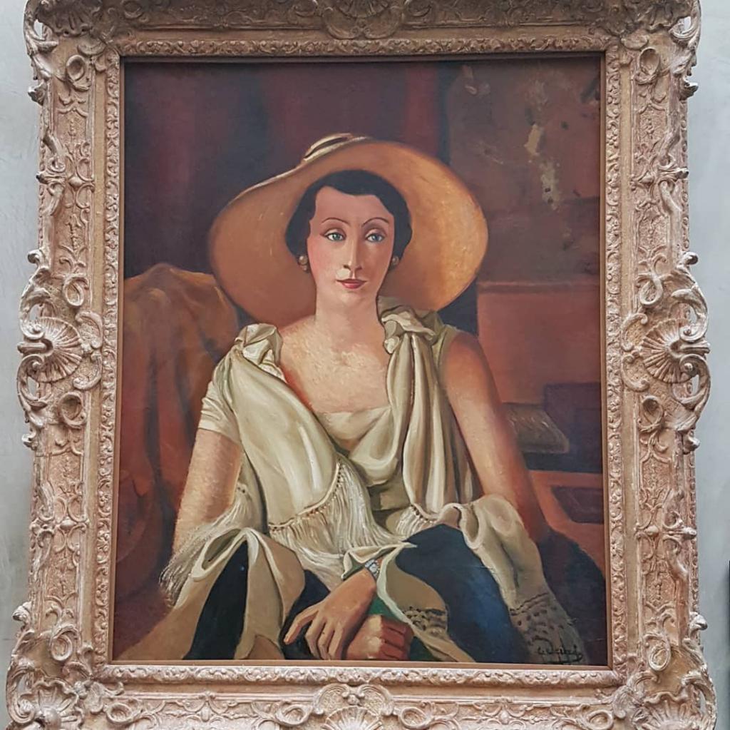 "Portrait of Madame Guillaume in a wide-brimmed hat" Derain