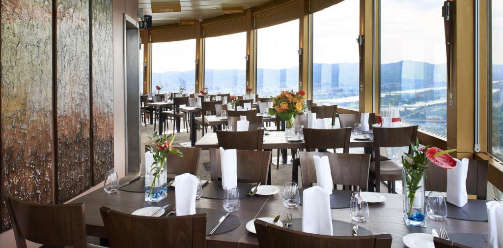 Restaurant auf dem Donauturm, вид из окна