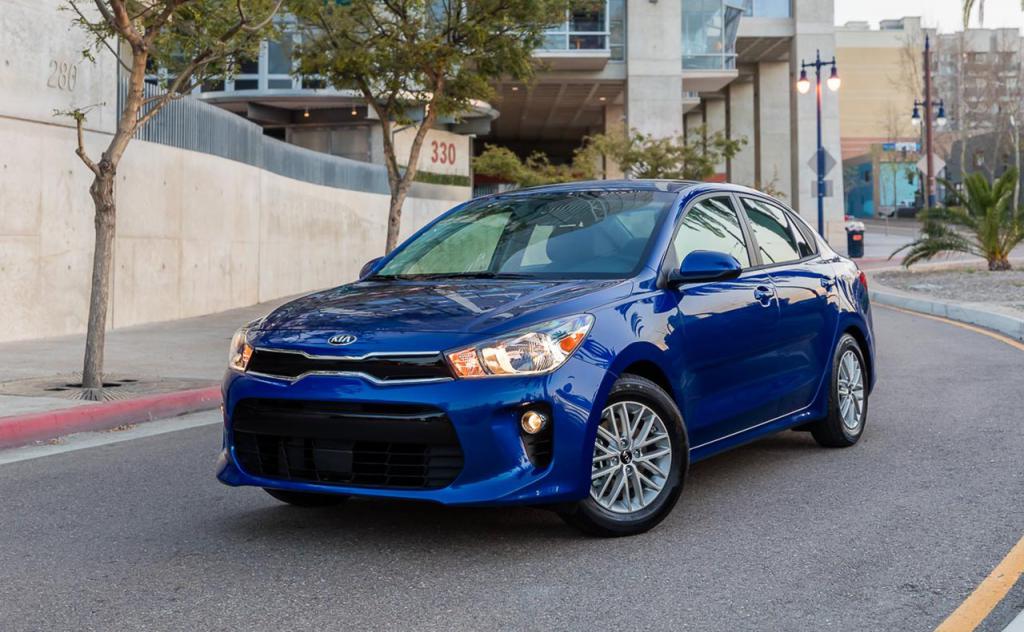 Kia Rio in an urban environment