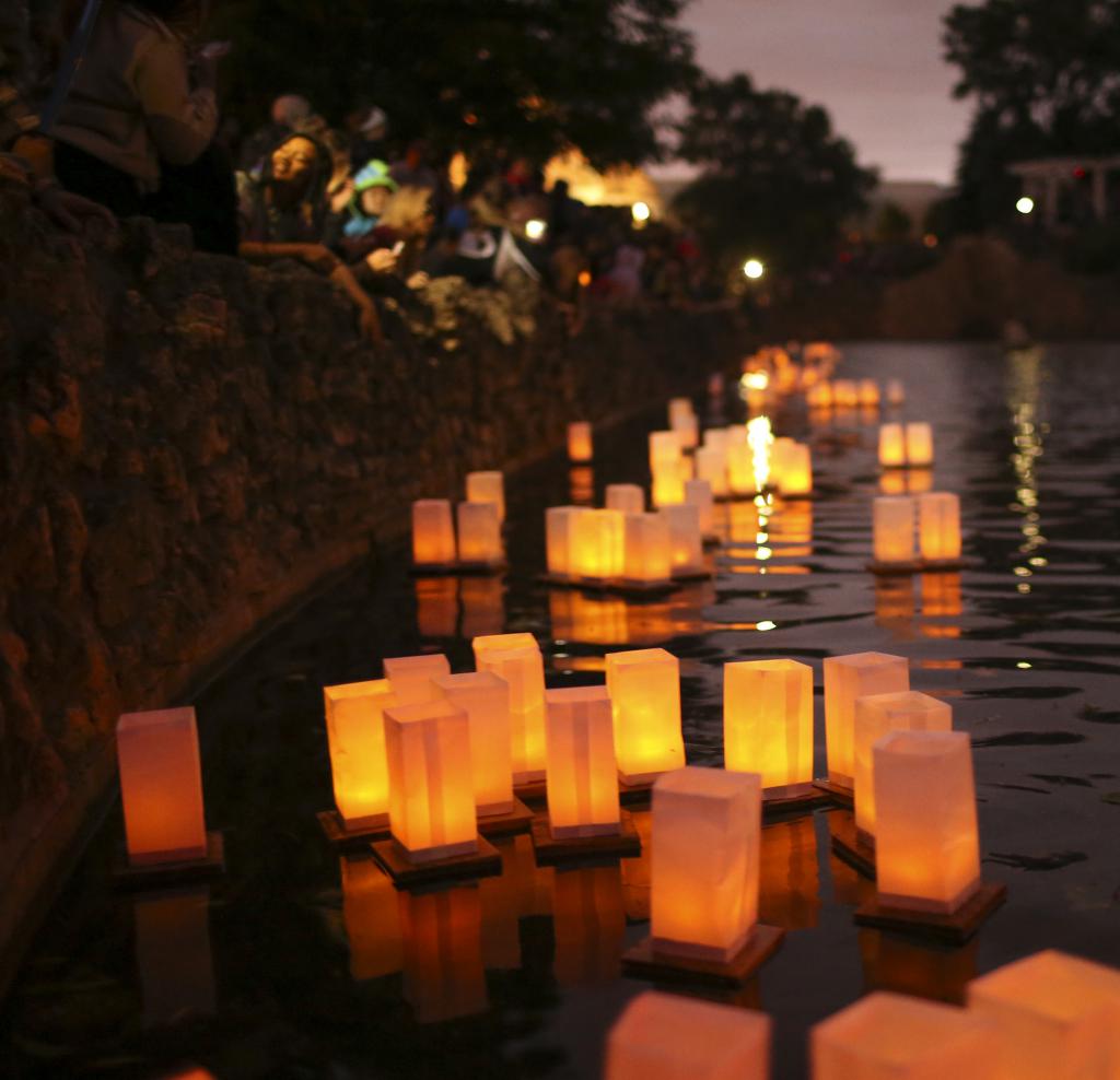 Flashlights on the water