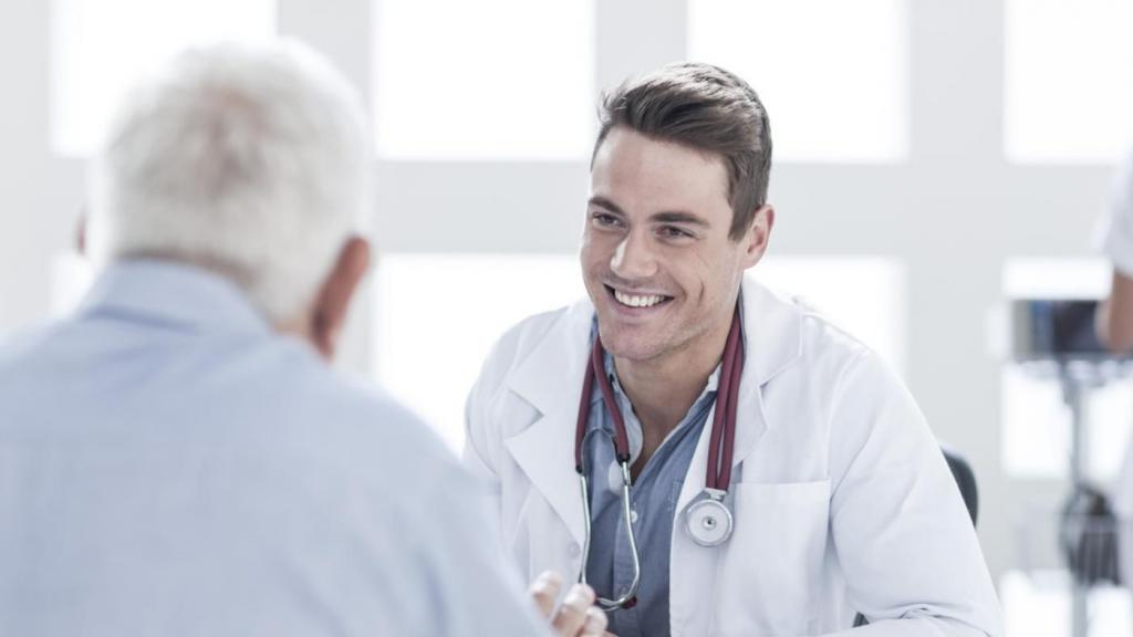 Doctor talking to patient