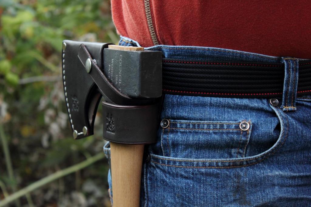 Carpenter's ax on a belt